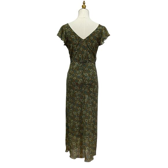 Vintage Y2K Jump Green Floral Bias-Cut Midi Fairy Slip Dress Women's size M - Picture 4 of 6